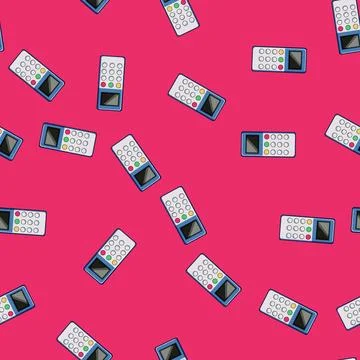 Seamless pattern survey voting clicker cartoon vector Stock Illustration