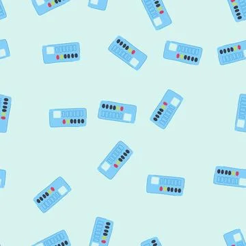 Seamless pattern survey voting clicker cartoon vector Stock Illustration