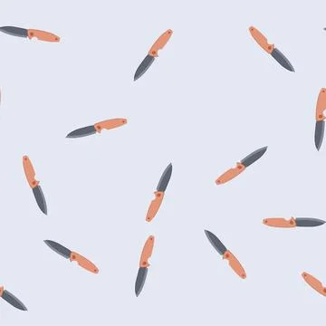 Seamless pattern survival knife camping cartoon vector Illustrazione stock