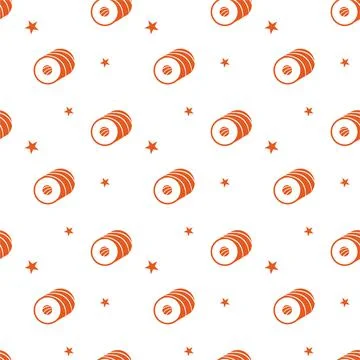 Seamless pattern Sushi on white background. vector illustration. Stock Illustration