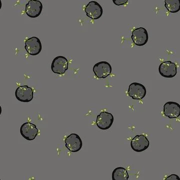 Seamless pattern sustainability grass seed bomb cartoon vector Stockillustratie