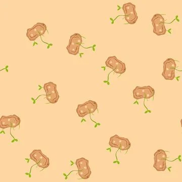 Seamless pattern sustainability grass seed bomb cartoon vector 库存插图