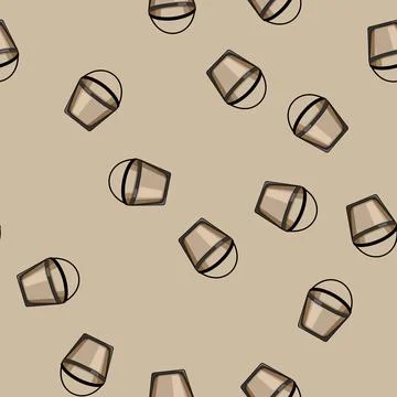 Seamless pattern sustainable reusable coffee filter cartoon vector Illustrazione stock