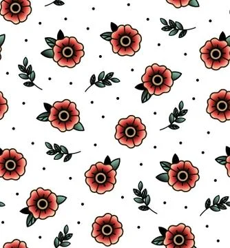 Seamless pattern with swallows Stock Illustration