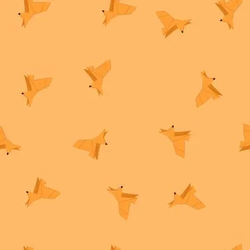 Seamless pattern swan origami animals cartoon vector イラスト素材