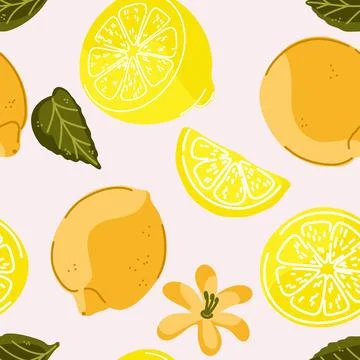 Seamless pattern, swatch, background. Various vintage hand-drawn food illustr Stock Illustration