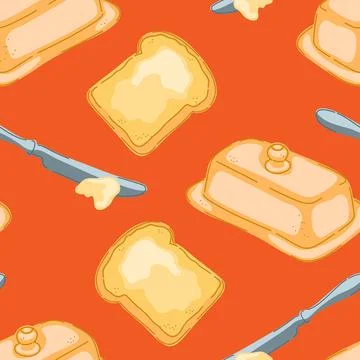 Seamless pattern, swatch, background. Various vintage hand-drawn food illustr Stock Illustration