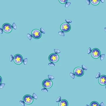 Seamless pattern sweet candy cartoon vector Stock Illustration