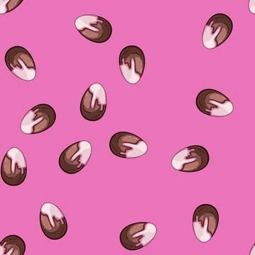 Seamless pattern sweet chocolate egg cartoon vector 스톡 일러스트
