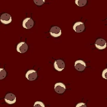 Seamless pattern sweet cookie character cartoon vector Stock Illustration