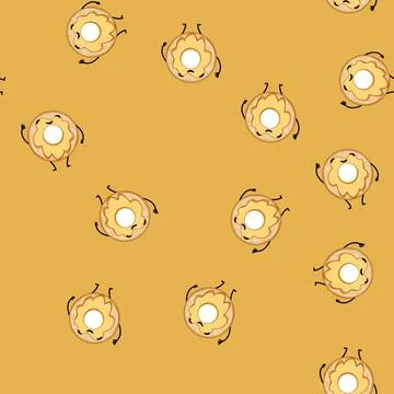 Seamless pattern sweet donut character cartoon vector 스톡 일러스트
