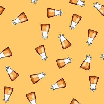 Seamless pattern sweet honey jar cartoon vector Stock Illustration