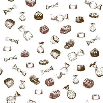 Seamless pattern with sweet 库存插图