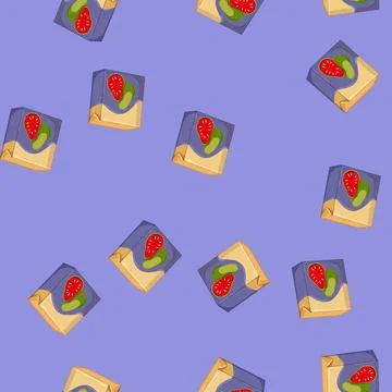 Seamless pattern sweet juice pack cartoon vector Stockillustratie