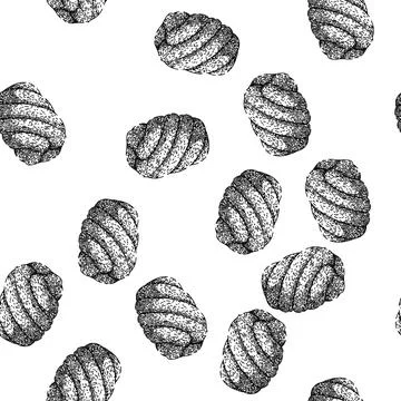 Seamless pattern sweet marshmallow candy sketch hand drawn Stock Illustration