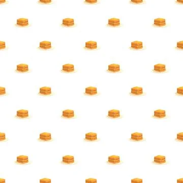 Seamless pattern with sweet square desserts on plates Illustrazione stock