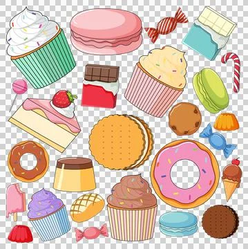 Seamless Pattern with sweets and candy Stock Illustration
