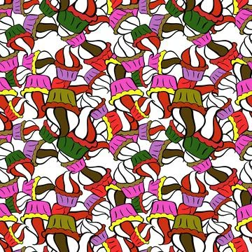 Seamless pattern with sweets - ice cream, cupcakes. Can use for birthday card, t Stock Illustration