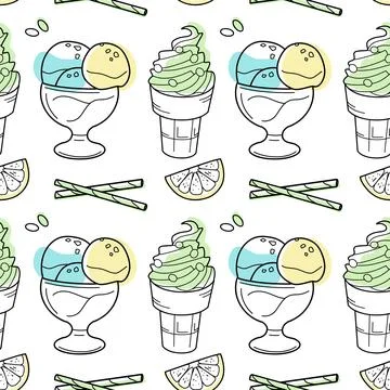 Seamless pattern of sweets - ice cream vector Stock Illustration