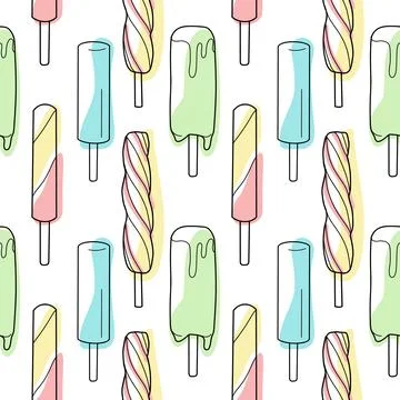 Seamless pattern of sweets - ice cream vector Stock Illustration