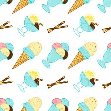 Seamless pattern of sweets - ice cream vector Stock Illustration