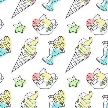Seamless pattern of sweets - ice cream vector Stock Illustration