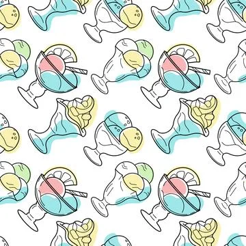 Seamless pattern of sweets - ice cream vector Stock Illustration