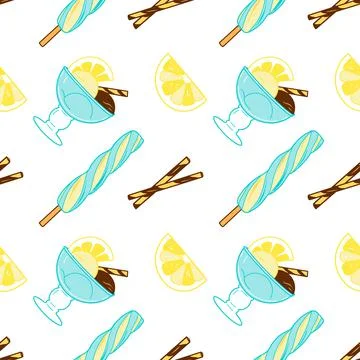 Seamless pattern of sweets - ice cream vector Stock Illustration