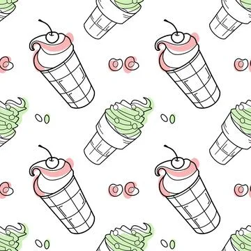 Seamless pattern of sweets - ice cream vector Stock Illustration