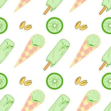 Seamless pattern of sweets - ice cream vector Stock Illustration