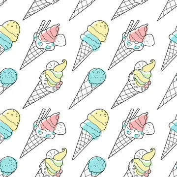 Seamless pattern of sweets - ice cream vector Stock Illustration