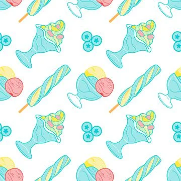 Seamless pattern of sweets - ice cream vector Stock Illustration