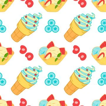 Seamless pattern of sweets - ice cream vector Stock Illustration