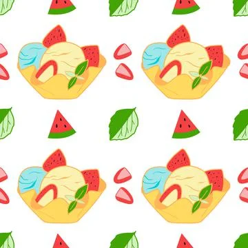 Seamless pattern of sweets - ice cream vector Stock Illustration