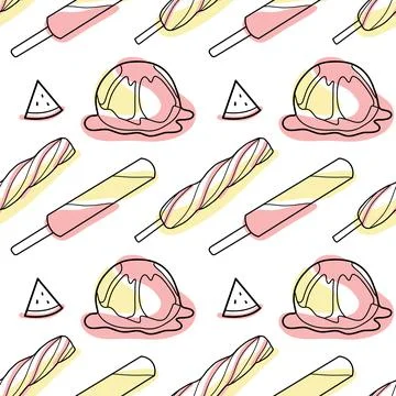 Seamless pattern of sweets - ice cream vector Stock Illustration