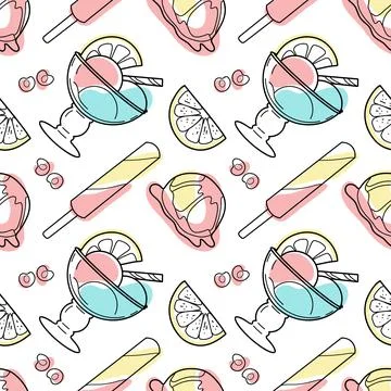 Seamless pattern of sweets - ice cream vector Stock Illustration