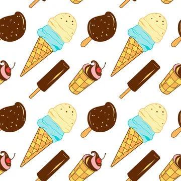 Seamless pattern of sweets - ice cream vector Stock Illustration