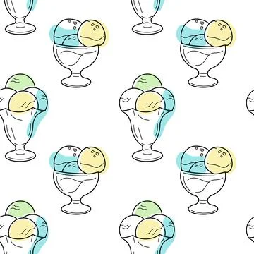 Seamless pattern of sweets - ice cream vector Stock Illustration