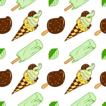 Seamless pattern of sweets - ice cream vector Stock Illustration