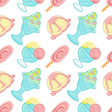 Seamless pattern of sweets - ice cream vector Stock Illustration