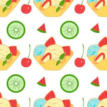 Seamless pattern of sweets - ice cream vector Stock Illustration