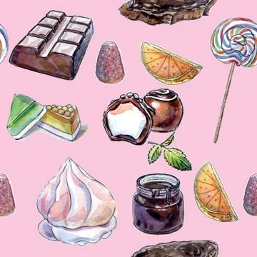 Seamless pattern of sweets 库存插图