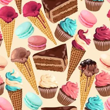 Seamless pattern with sweets Stock Illustration