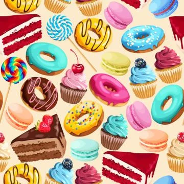 Seamless pattern with sweets Stock Illustration