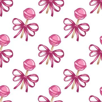 Seamless pattern with sweets for Valentine's day, wedding on navy blue Stock Illustration