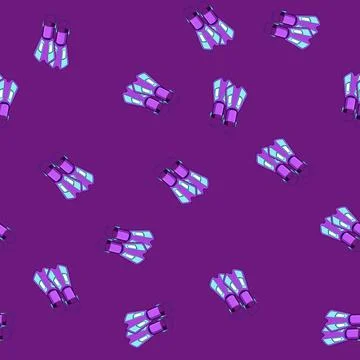 Seamless pattern swim flippers cartoon vector Illustrazione stock