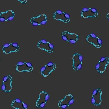 Seamless pattern swim pool goggles cartoon vector Stock Illustration