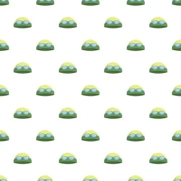 Seamless pattern with a swimming cap and goggles Stock Illustration