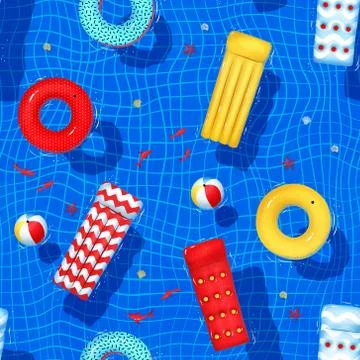 Seamless pattern with swimming pool illustration 스톡 일러스트
