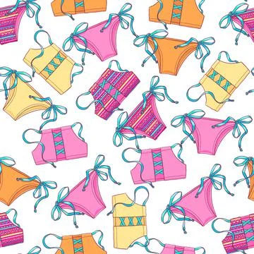 Seamless pattern swimsuits Stock Illustration